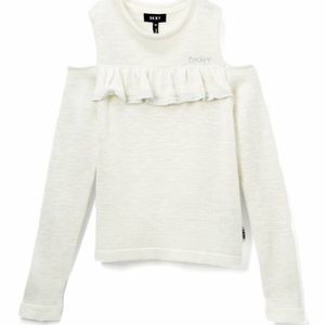 DKNY Ruffled Cold-Shoulder Sweater
